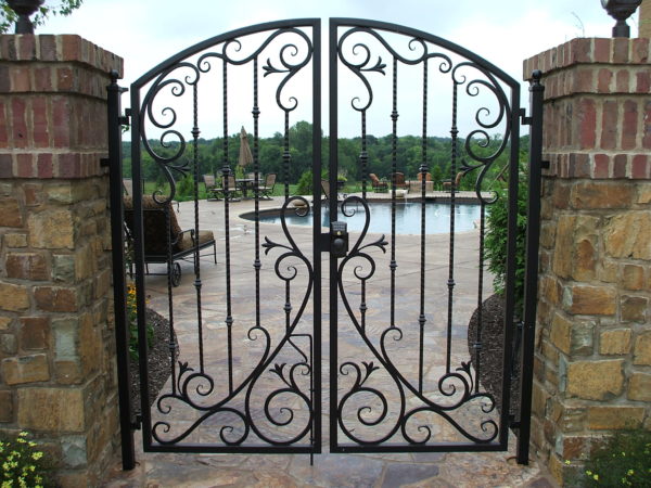 Decorative iron security gate